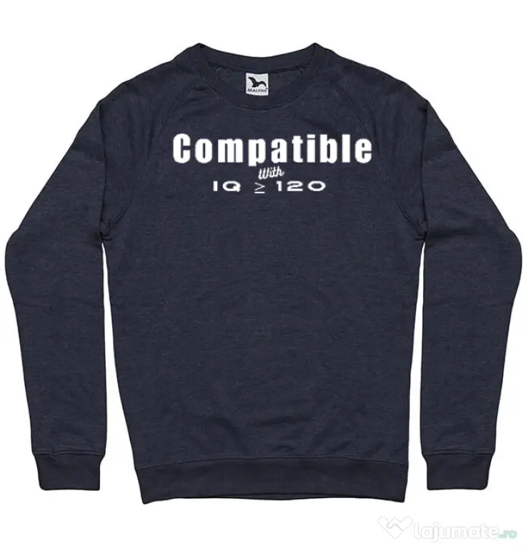 Bluza personalizata barbat IQ tricou cu mesaj | CreativeSheep Denim inchis