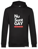Hanorac barbat cu gluga Nu sunt GAY Negru