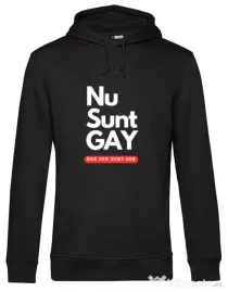 Hanorac barbat cu gluga Nu sunt GAY Negru
