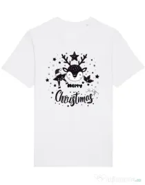 Tricou STANLEY STELLA barbat Merry schristmas Alb