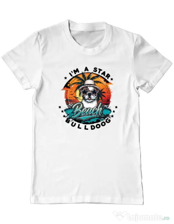 Tricou personalizat barbat BULLDOG 14 Alb