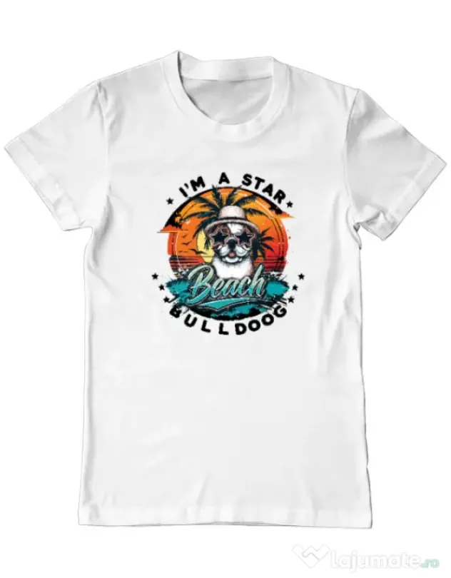 Tricou personalizat barbat BULLDOG 14 Alb