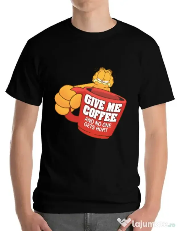 Tricou ADLER barbat Give me coffee Negru