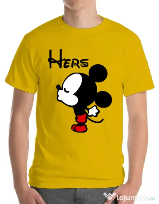 Tricou ADLER barbat Hers Mickey Galben