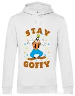 Hoodie barbat cu gluga Stay Goofy Alb