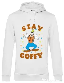 Hoodie barbat cu gluga Stay Goofy Alb