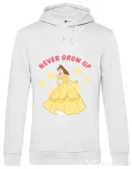 Hoodie barbat cu gluga Never grow up Alb