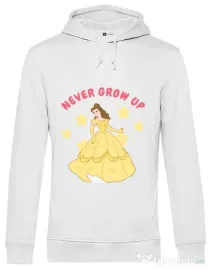 Hoodie barbat cu gluga Never grow up Alb