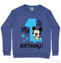 Bluza ADLER barbat My first birthday Albastru melanj