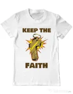 Tricou ADLER barbat Keep the Faith Alb