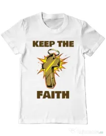 Tricou ADLER barbat Keep the Faith Alb