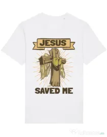 Tricou STANLEY STELLA barbat Jesus Saved Me Alb