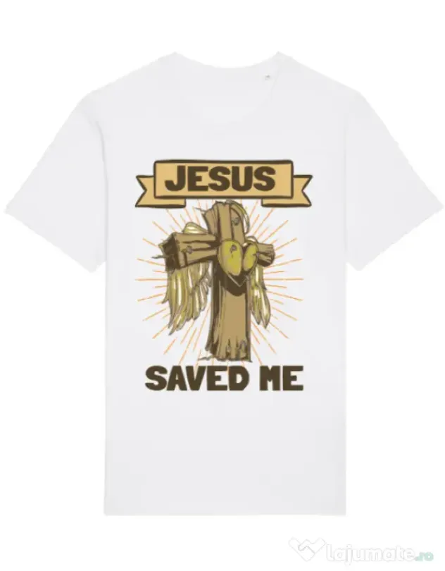 Tricou STANLEY STELLA barbat Jesus Saved Me Alb