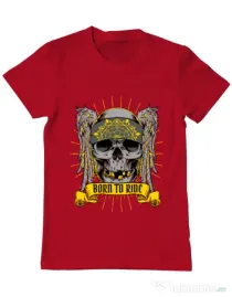 Tricou ADLER barbat Born to ride Rosu