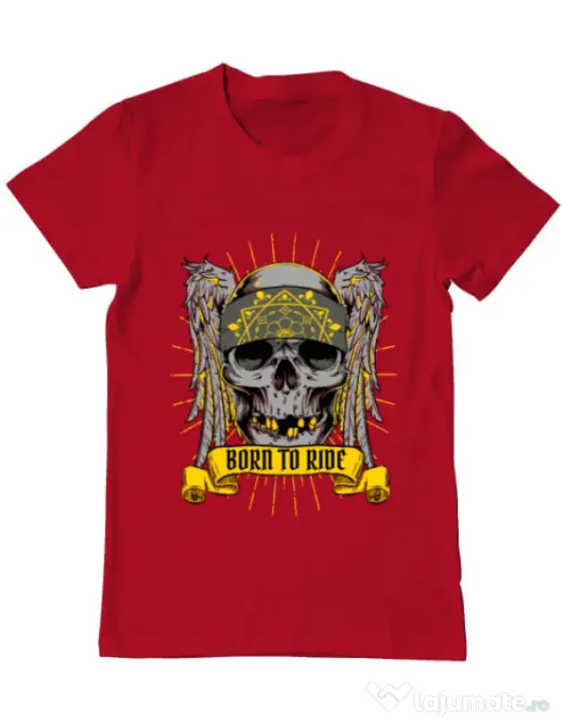Tricou ADLER barbat Born to ride Rosu