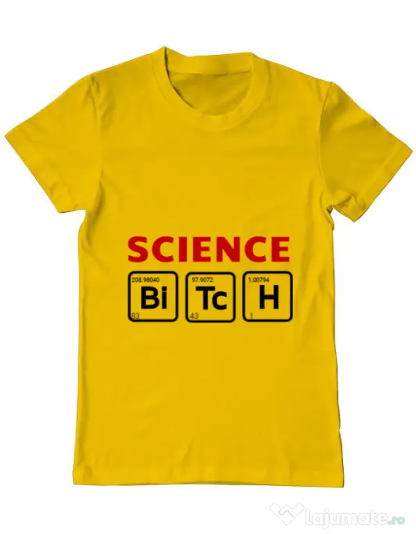 Tricou ADLER barbat Science Bitch Galben