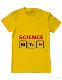 Tricou ADLER barbat Science Bitch Galben