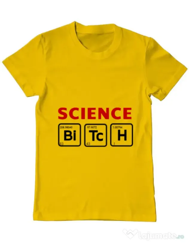 Tricou ADLER barbat Science Bitch Galben