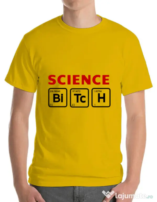 Tricou ADLER barbat Science Bitch Galben