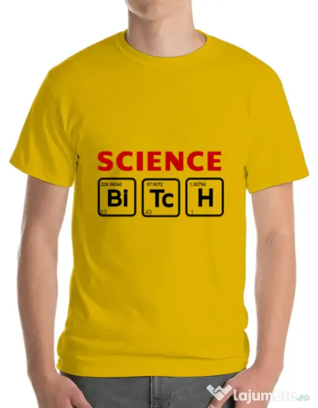 Tricou ADLER barbat Science Bitch Galben