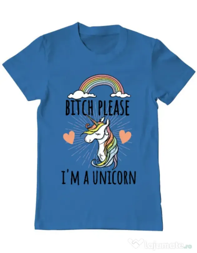 Tricou ADLER barbat Bitch Please Albastru azuriu