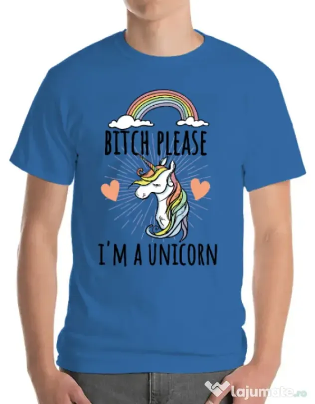 Tricou ADLER barbat Bitch Please Albastru azuriu
