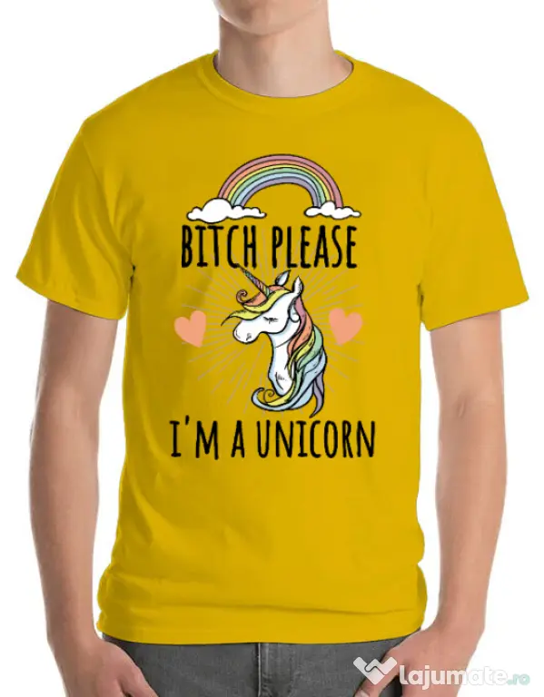 Tricou ADLER barbat Bitch Please Galben