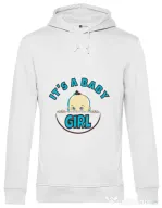 Hoodie barbat cu gluga It’s a baby girl Alb