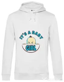 Hoodie barbat cu gluga It’s a baby girl Alb