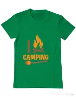 Tricou ADLER barbat I love Camping Verde mediu