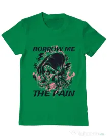 Tricou ADLER barbat Borrow me the pain Verde mediu