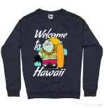 Bluza ADLER barbat Welcome to Hawaii Denim inchis