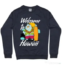 Bluza ADLER barbat Welcome to Hawaii Denim inchis