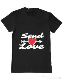 Tricou ADLER barbat Send love Negru
