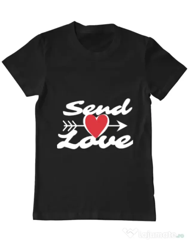 Tricou ADLER barbat Send love Negru