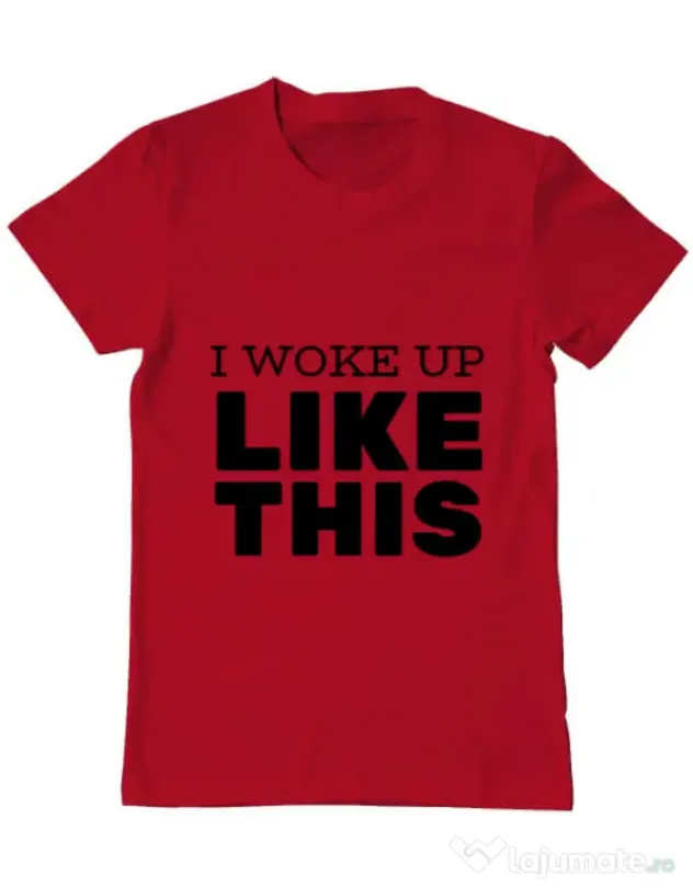 Tricou ADLER barbat I woke up like this Rosu