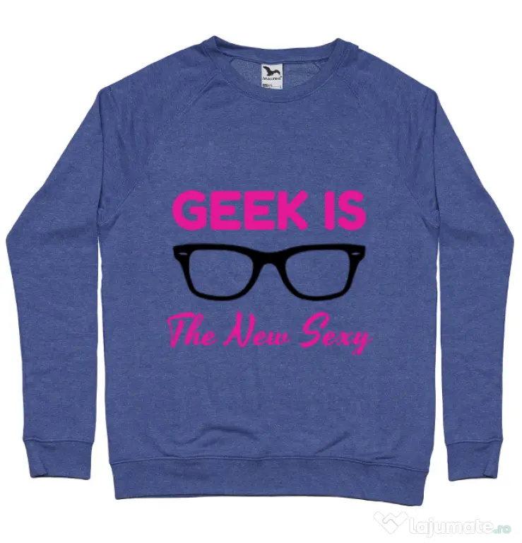 Bluza ADLER barbat Geek is the new sexy Albastru melanj