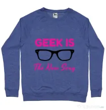 Bluza ADLER barbat Geek is the new sexy Albastru melanj
