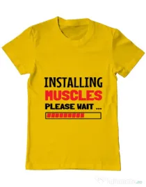 Tricou ADLER barbat Installing Muscles Galben