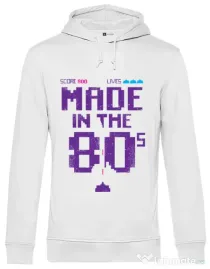 Hoodie barbat cu gluga Made in the 80s Alb