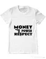 Tricou ADLER barbat Money, power,respect Alb