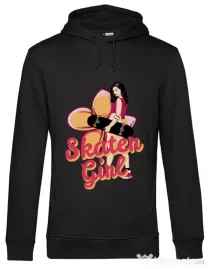 Hoodie barbat cu gluga Skater Girl Negru