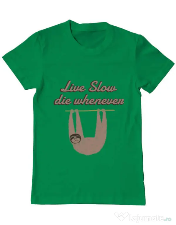 Tricou ADLER barbat Live slow, die whenever Verde mediu