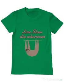 Tricou ADLER barbat Live slow, die whenever Verde mediu