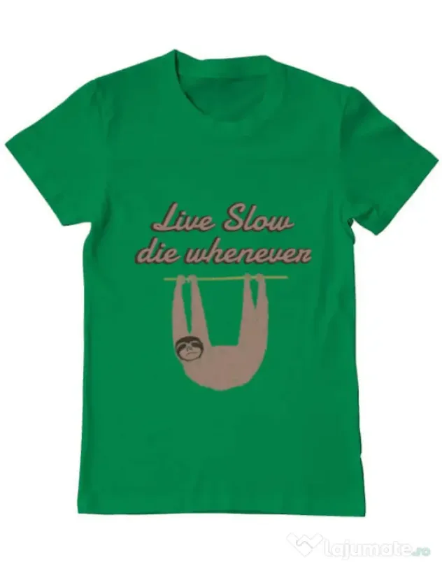 Tricou ADLER barbat Live slow, die whenever Verde mediu