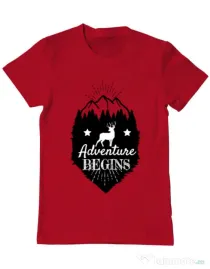 Tricou ADLER barbat Adventure Begins Rosu