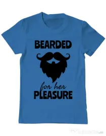 Tricou ADLER barbat Bearded for her pleasure Albastru azuriu