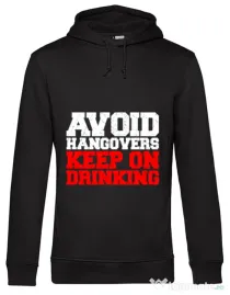 Hoodie barbat cu gluga Avoid hangovers Negru