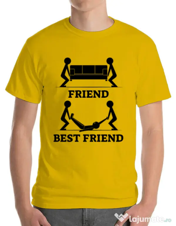 Tricou ADLER barbat Best friend Galben