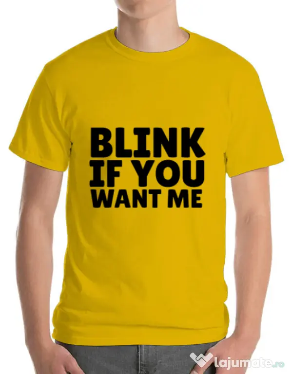 Tricou ADLER barbat Blink if you want me Galben